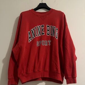 Anine Bing Sport Red Crew Neck Sweater